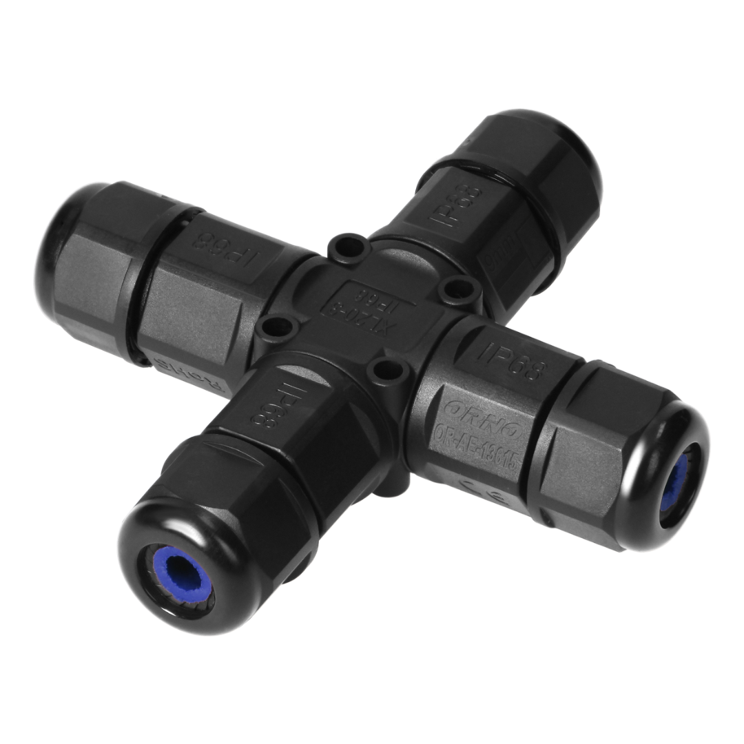 Waterdichte kabelverbinder - UL94 V1 - X splitter - 3x4mm² Waterdichte kabelverbinder - UL94 V1 - X splitter - 3x4mm²